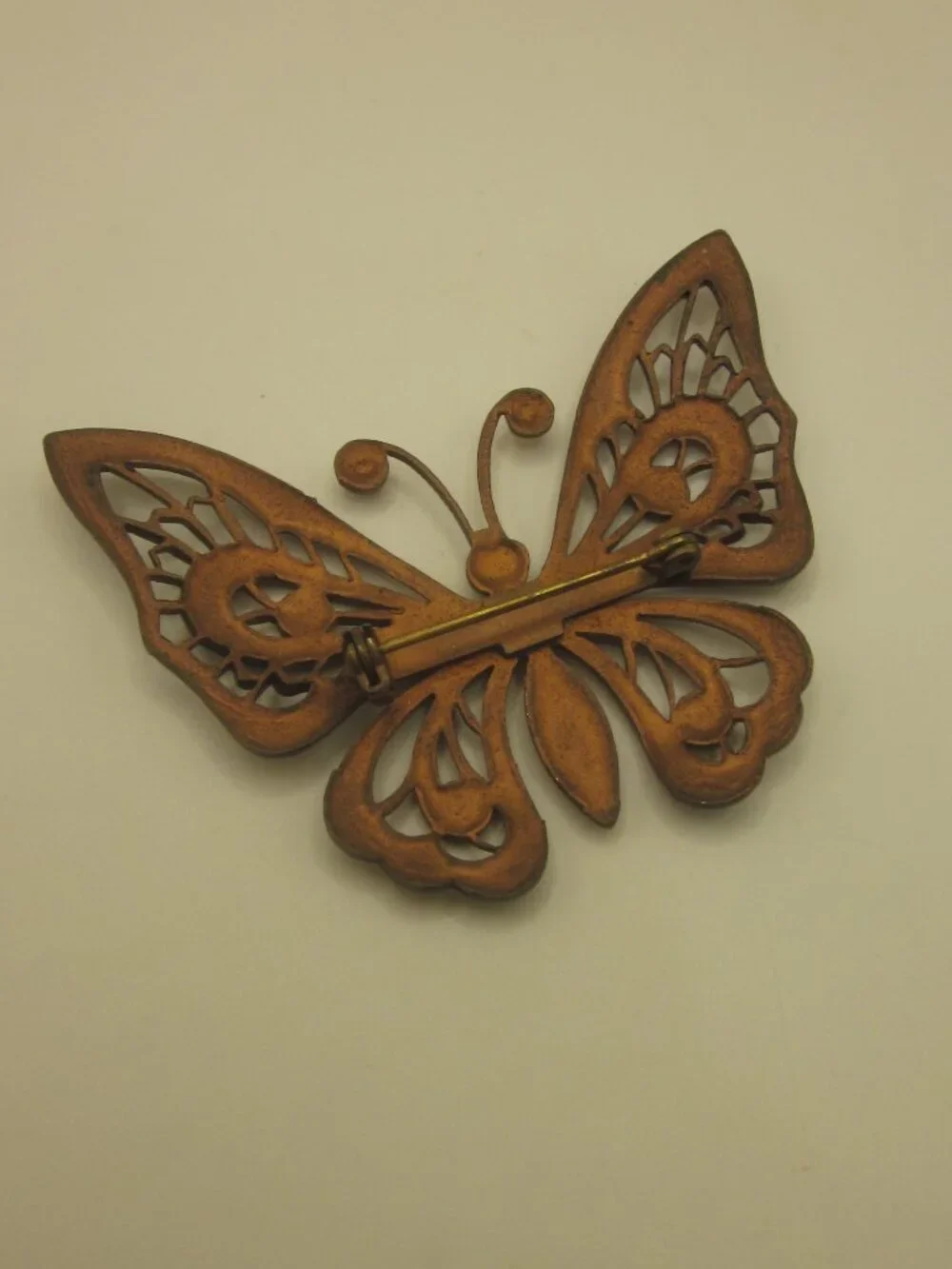Copper Tone Butterfly Brooch